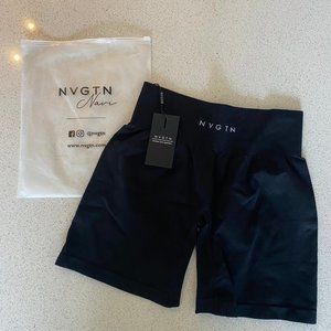 NVGTN Black Solid Pro Shorts